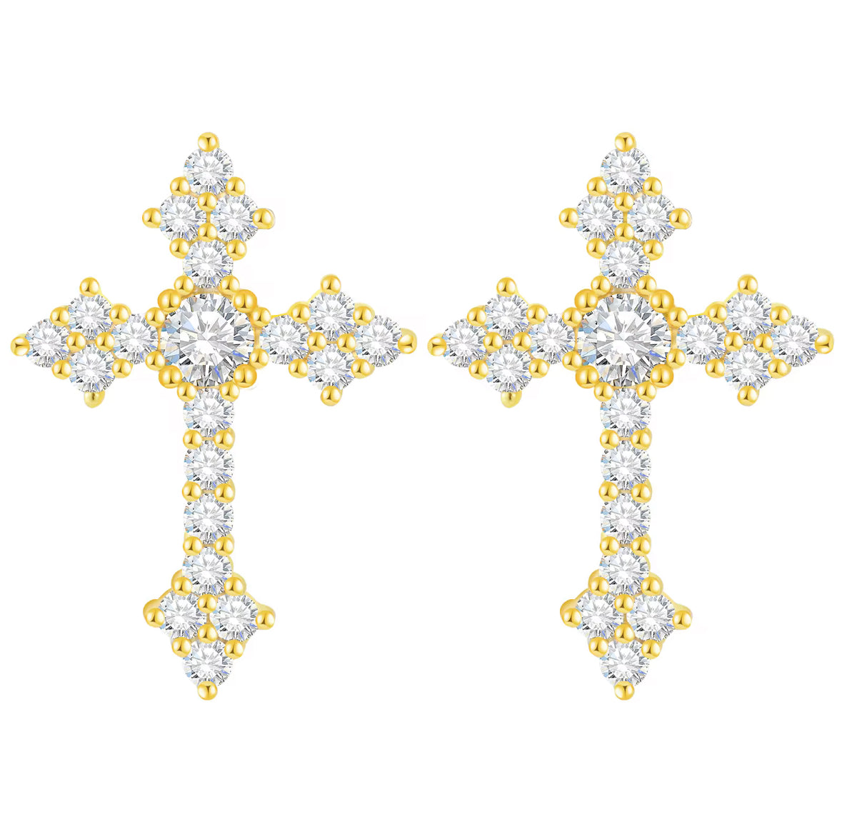 S925 Moissanite Cross Earrings