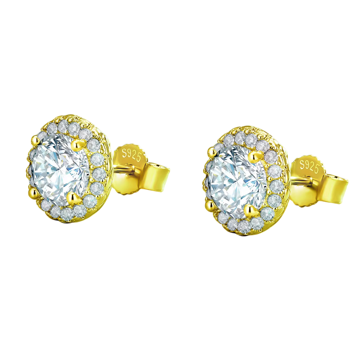 S925 Moissanite Double Round Earrings
