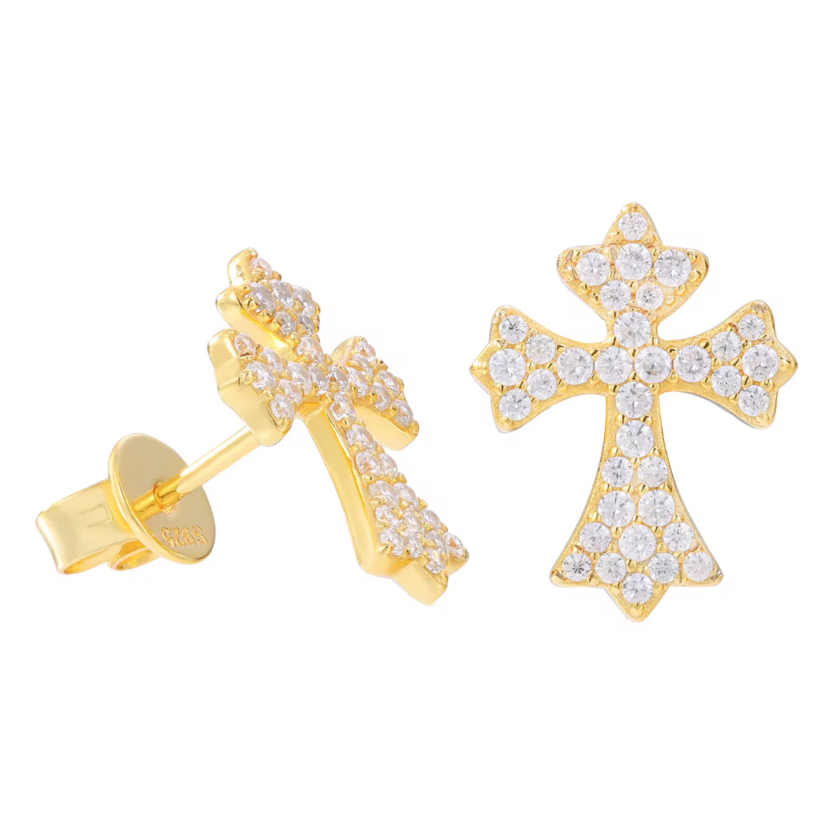 S925 Moissanite Cross Earrings