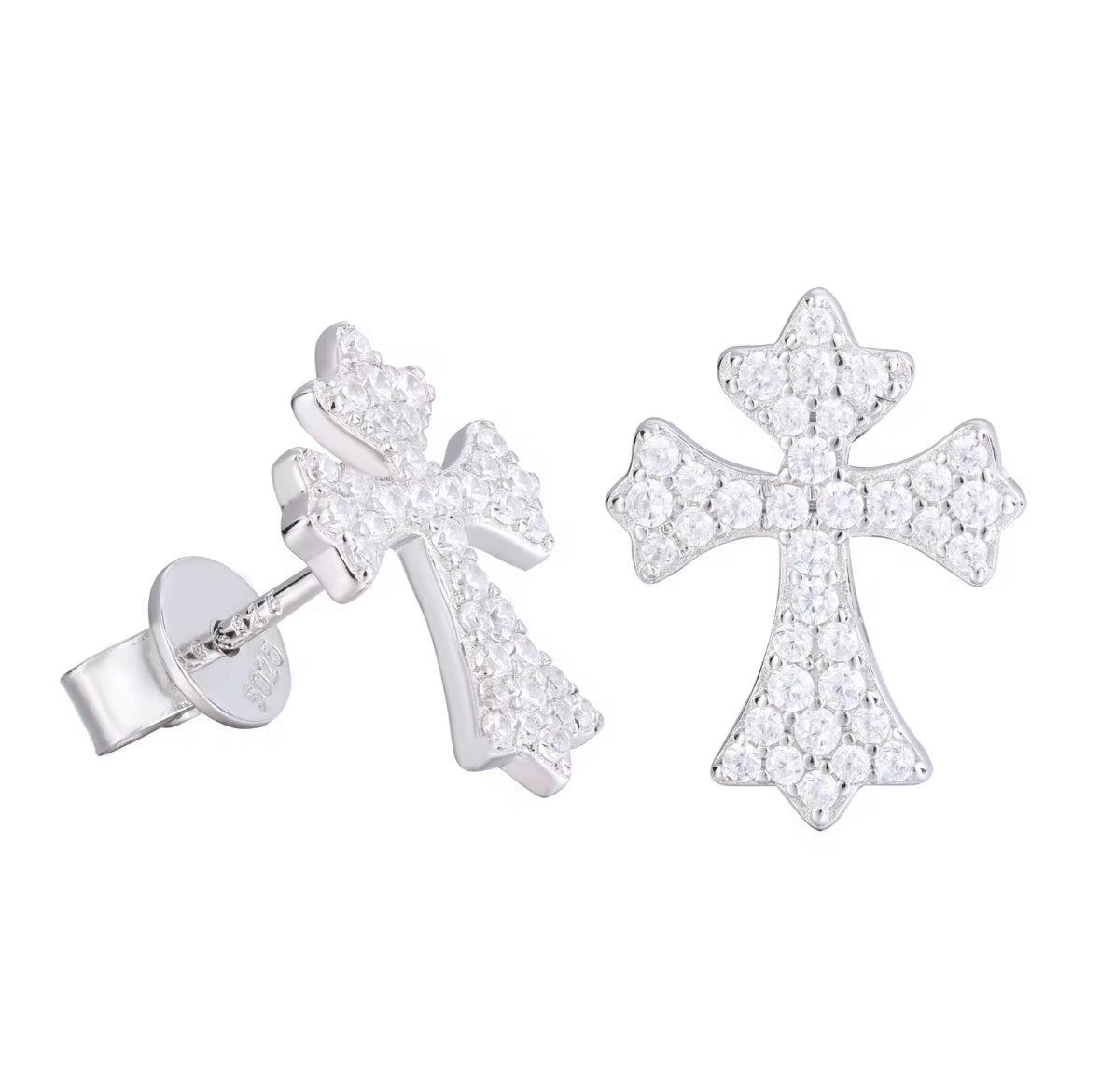 S925 Moissanite Cross Earrings