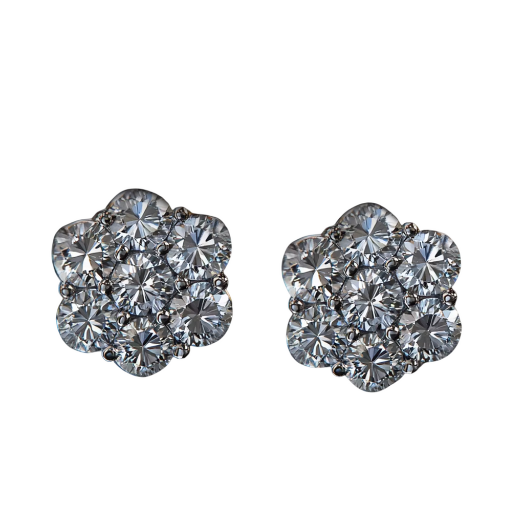 S925 Moissanite Cluster Earrings