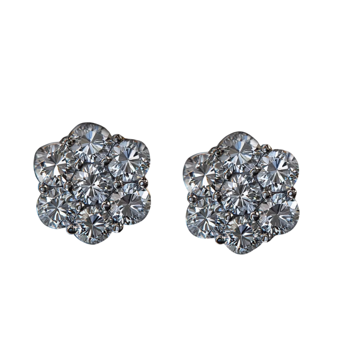 S925 Moissanite Cluster Earrings