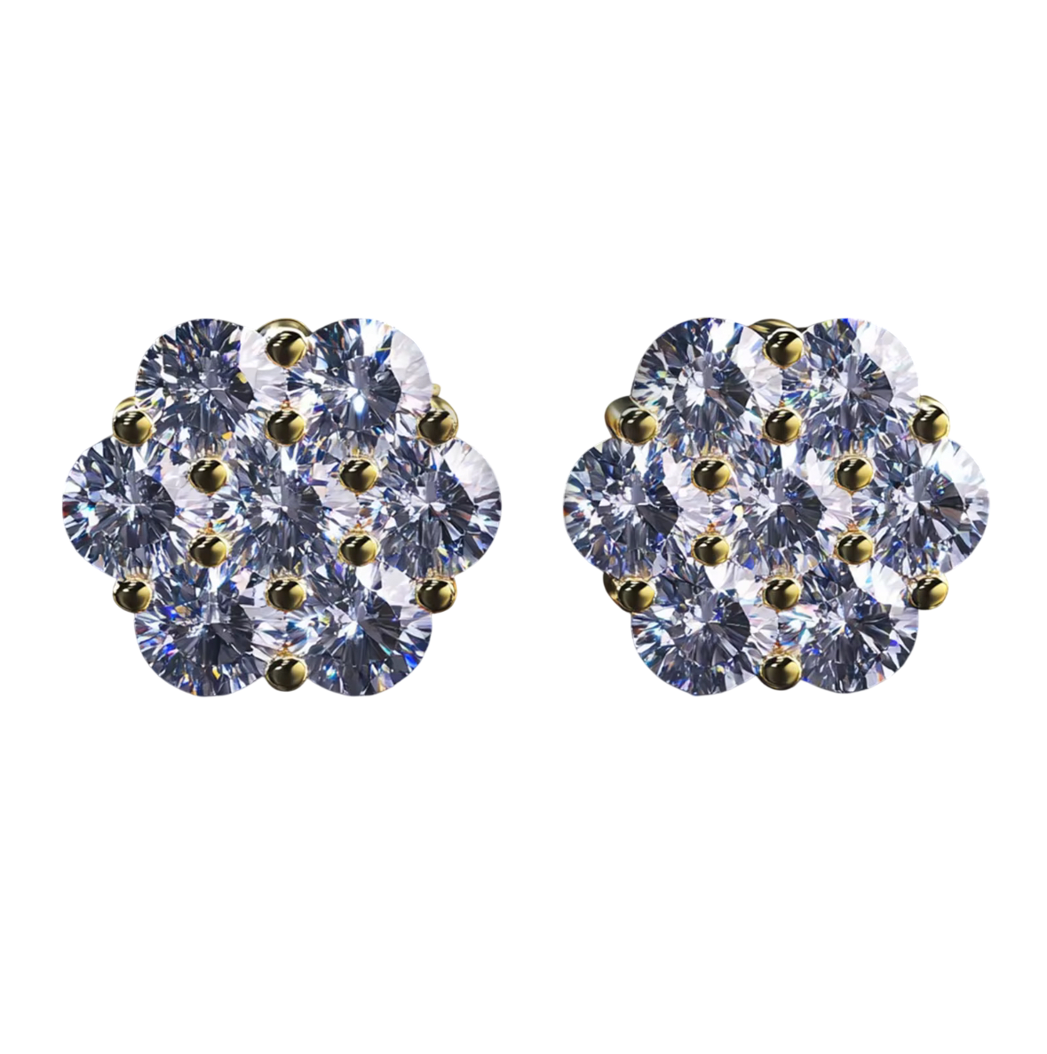 S925 Moissanite Cluster Earrings