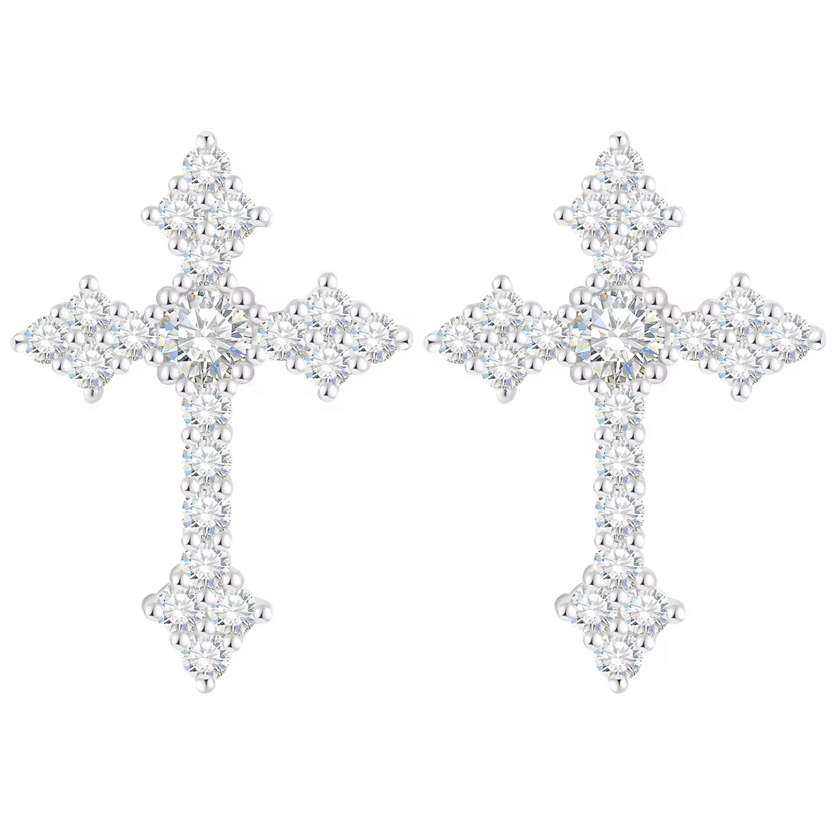 S925 Moissanite Cross Earrings