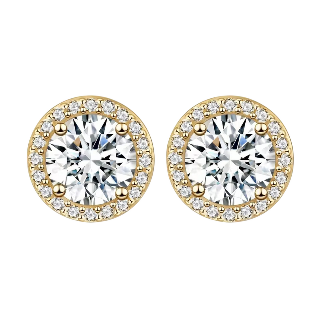 S925 Moissanite Round Earrings