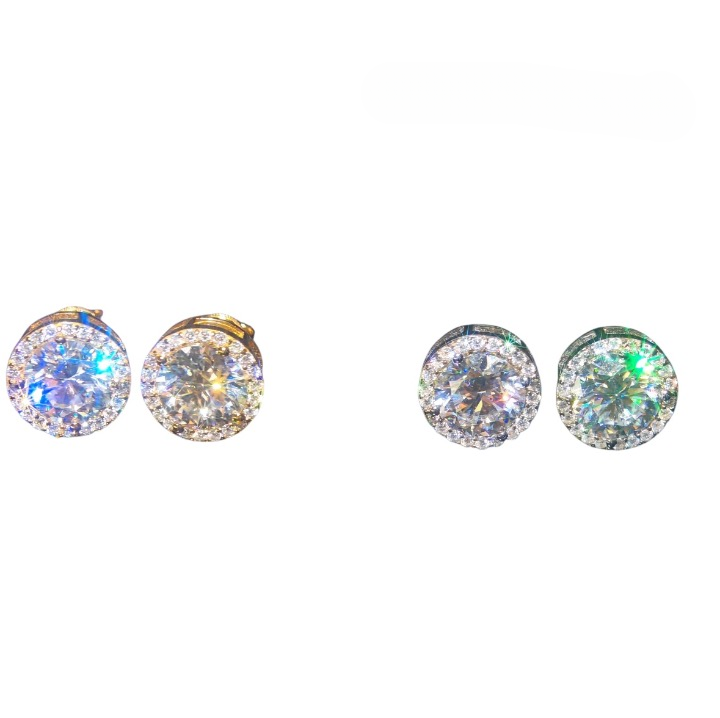 S925 Moissanite Round Earrings