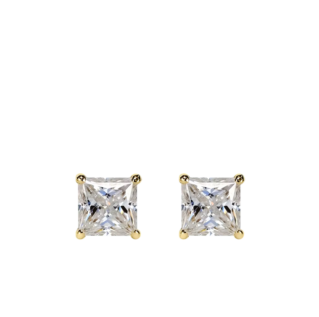 S925 7mm Square Cut Moissanite Earrings