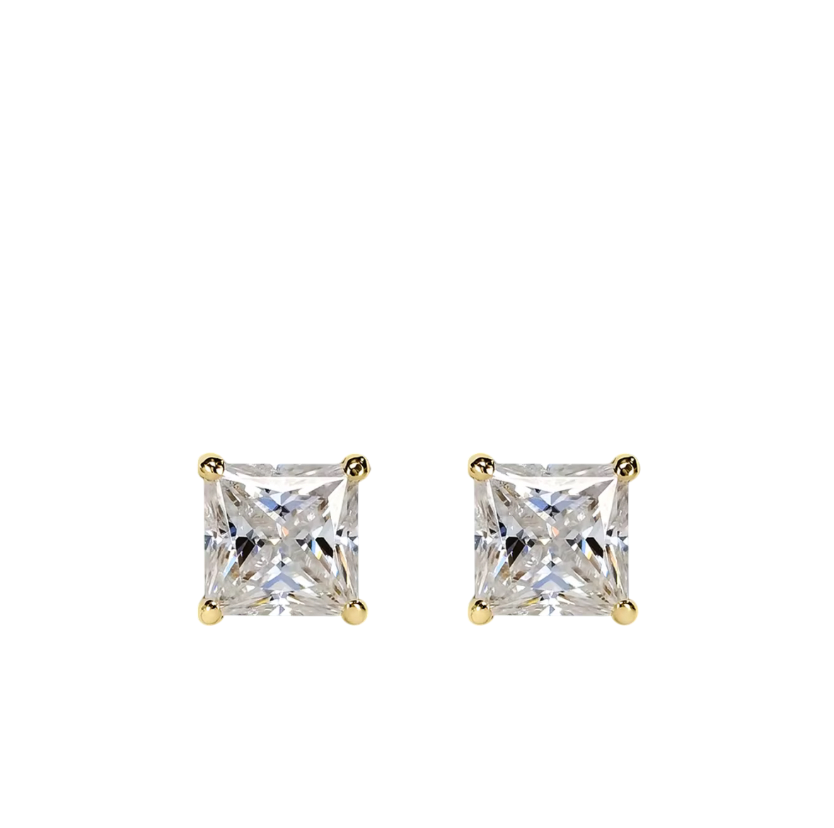 S925 7mm Square Cut Moissanite Earrings